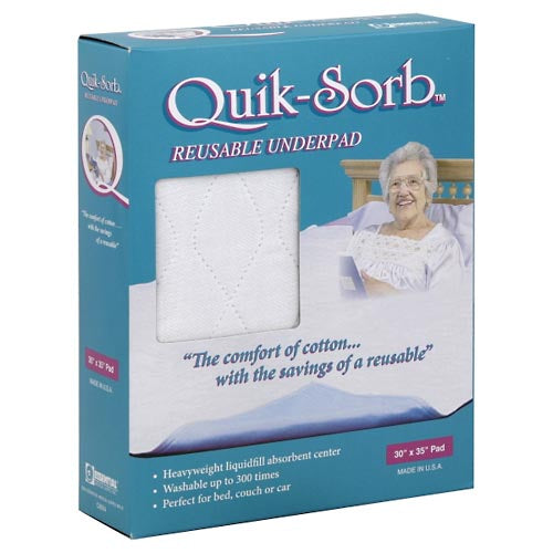 Reusable Quik-Sorb medical underpad by Pasteur Pharmacy, heavy absorbency washable bed pad for personal care and bedding protection.