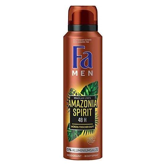 Fa Men Amazonia Spirit 48H deodorant spray in 150ml bottle, personal care product with fresh, masculine scent from Pasteur Pharmacy