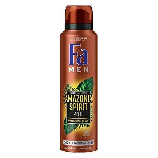 Fa Men Amazonia Spirit 48H deodorant spray in 150ml bottle, personal care product with fresh, masculine scent from Pasteur Pharmacy