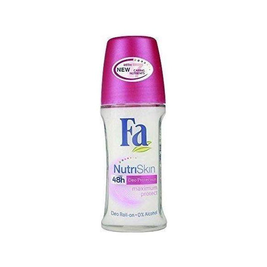 Fa Nutri Skin Care and Protection Anti-Perspirant Roll-On in green 50ml, personal care product with smooth roll-on applicator.