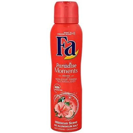 Fa Paradise Moments floral spray deodorant by Pasteur Pharmacy, 150ml bottle, no aluminum, personal care product.