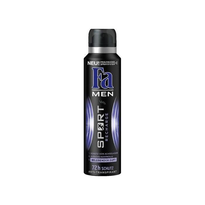 Fa Sport Recharge Deodorant for Men in 150 ml bottle, personal care product by Pasteur Pharmacy, designed for active men.
