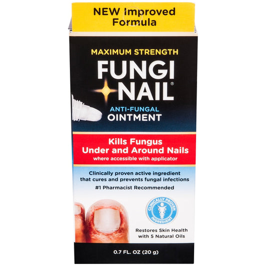 Pasteur Pharmacy Fungi Nail Maximum Strength Anti-Fungal Ointment in 0.7 fl oz tube, used for treating nail fungus.