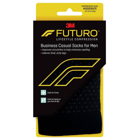 Futuro men's compression socks in large size, pack of 2, designed for improved circulation and comfort, by Pasteur Pharmacy.