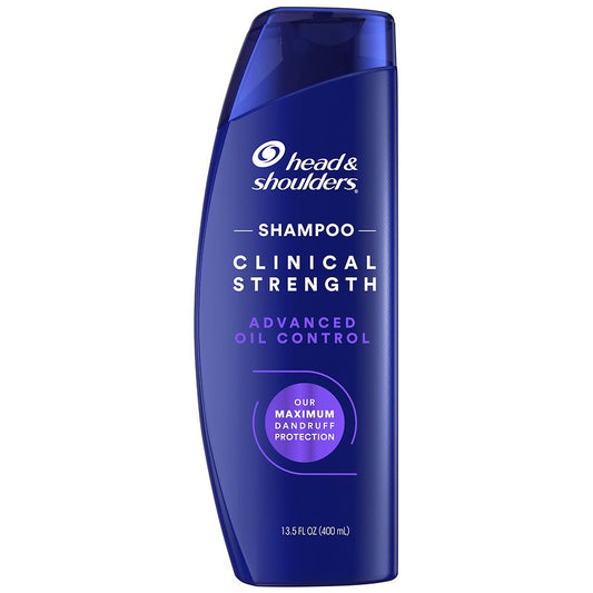 Head & Shoulders Clinical Strength Advanced Oil Control Shampoo bottle for personal care, with a clean label and pump dispenser.
