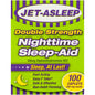 Jet-Asleep double strength 50 mg nighttime sleep-aid caplets by Pasteur Pharmacy, 100 softgel capsules for restful sleep.