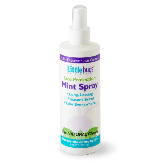 Littlebugs Hair Care Lice Protection Mint Spray by Pasteur Pharmacy, 8 oz, natural lice prevention spray for personal hair care.
