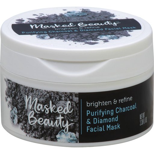 Masked Beauty Facial Mask by Pasteur Pharmacy with purifying charcoal and diamond for deep cleansing and skin revitalization.