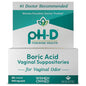 pH-D Feminine Health Boric Acid Vaginal Suppositories by Pasteur Pharmacy, 24 count, personal care product for feminine health.