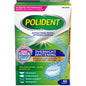 Polident antibacterial dental appliance cleanser tablets in a 60-count box, used for overnight cleaning of dental appliances.