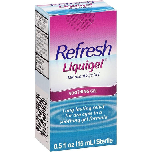 Pasteur Pharmacy Refresh Liquigel Lubricant Eye Drops soothing gel in a 0.5 fl oz bottle, designed for eye moisture and comfort.