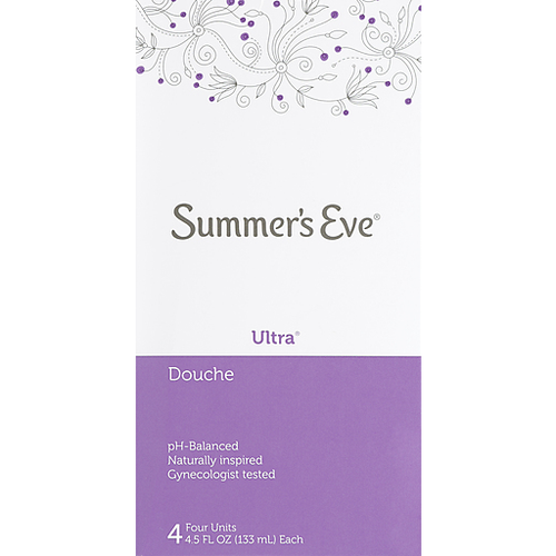 Summer's Eve Ultra Douche bottle from Pasteur Pharmacy, a personal care product for feminine hygiene.