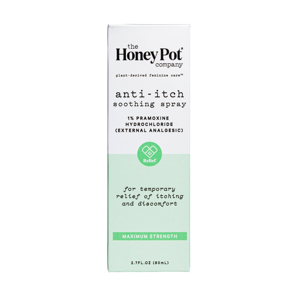 Pasteur Pharmacy The Honey Pot Anti-Itch Spray with 1% Pramoxine, 2.7 fl oz, personal care product for soothing skin relief