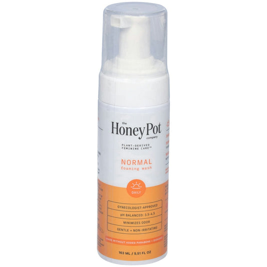 The Honey Pot Company Normal Daily Foaming Wash in 5.51 fl oz bottle, a natural personal care product by Pasteur Pharmacy.
