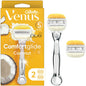 Venus Gillette Comfortglide Plus Olay Coconut women's razor handle with 2 blade refills, personal care product by Pasteur Pharmacy