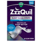 Vicks ZzzQuil Nasal Strips Ultra for sleep relief, showing the nasal strip package on a white background.
