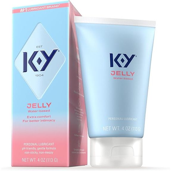 KY Jelly personal lubricant in a 4 oz bottle from Pasteur Pharmacy, smooth and clear with a simple label.