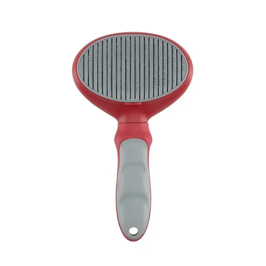 Large Le Salon Self-Cleaning Pin Brush for pets by Pasteur Pharmacy, showing a close-up of the brush with self-cleaning pins.