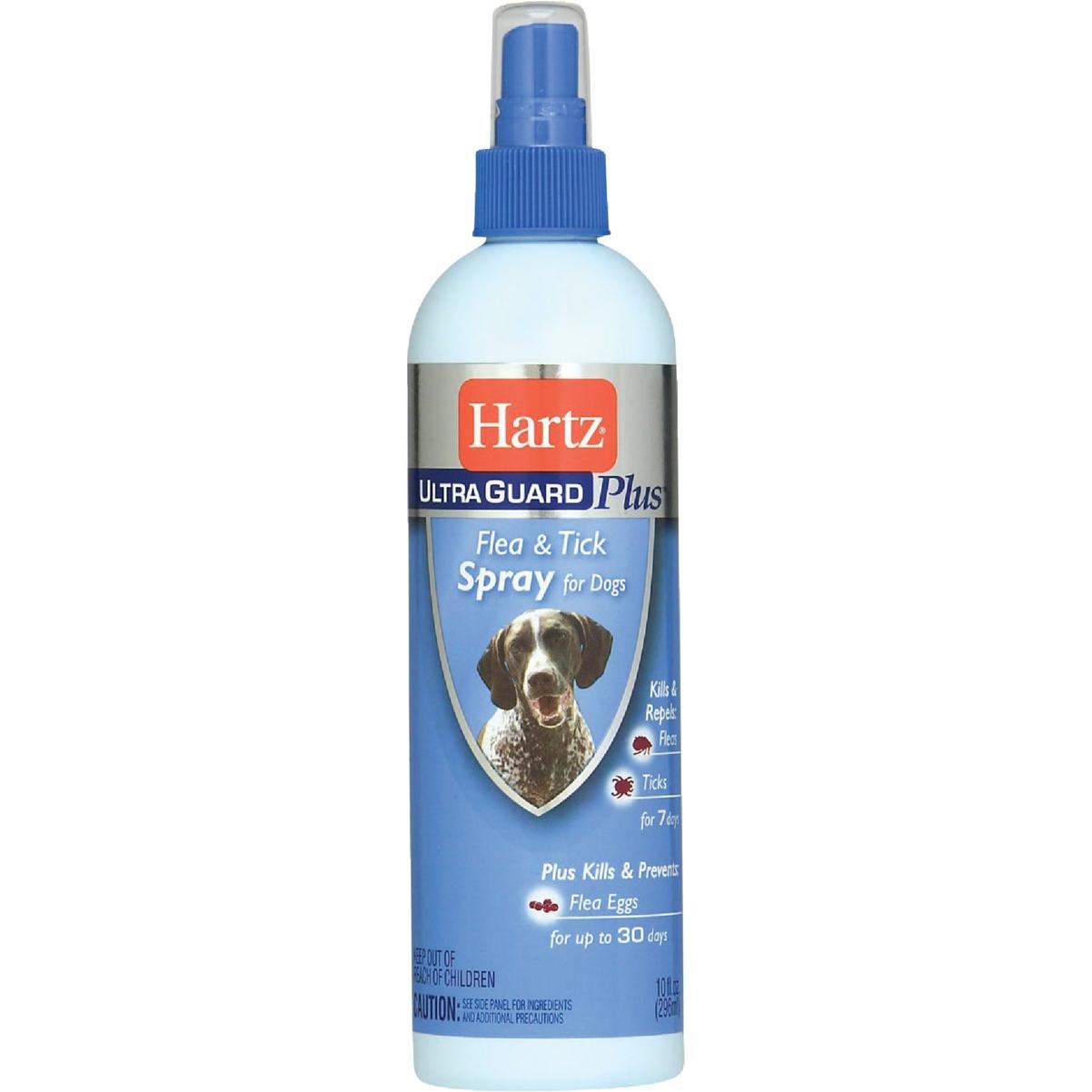 Advanced CR 3-in-1 Dog Spot Treatment for fleas and ticks by Pasteur Pharmacy, 16 oz bottle, applied to dog's coat.