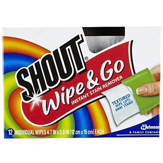 Shout Wipe Go Pet Odor & Stain Remover Wipes 50 count, instant stain and odor removal for pets, by Pasteur Pharmacy.