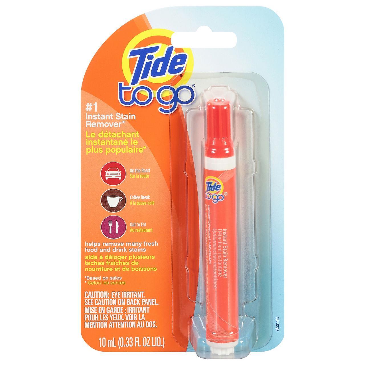 Tide To Go Instant Stain Remover 0.33 fl oz from Pasteur Pharmacy, designed for quick pet stain and odor removal.