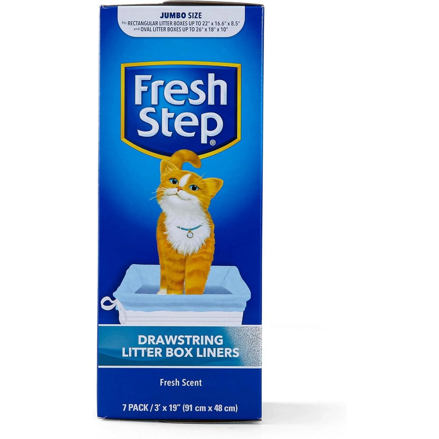 Fresh Step drawstring litter box liners by Pasteur Pharmacy, 7 count, durable plastic bags for easy litter box cleaning