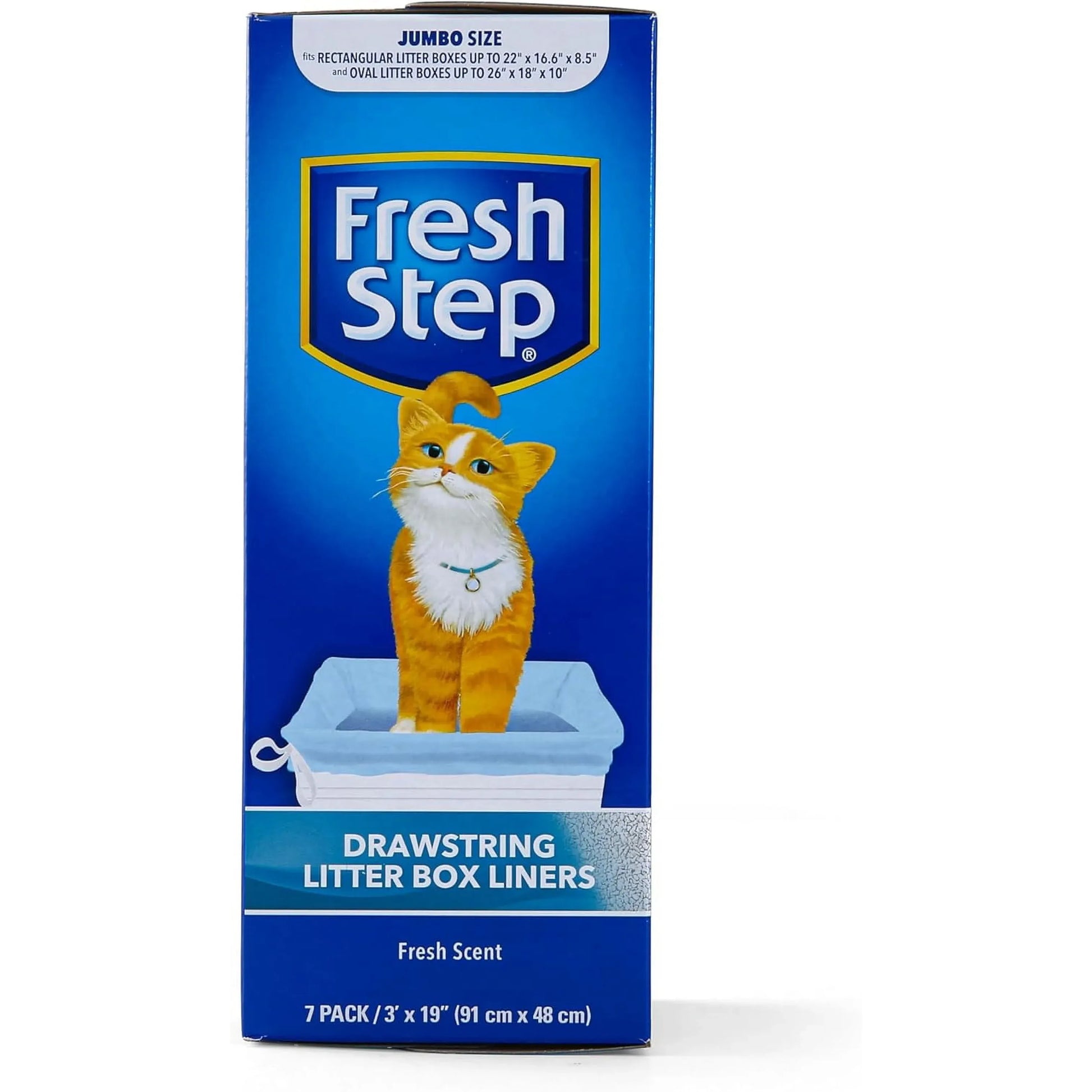 Fresh Step drawstring litter box liners by Pasteur Pharmacy, 7 count, durable plastic bags for easy litter box cleaning