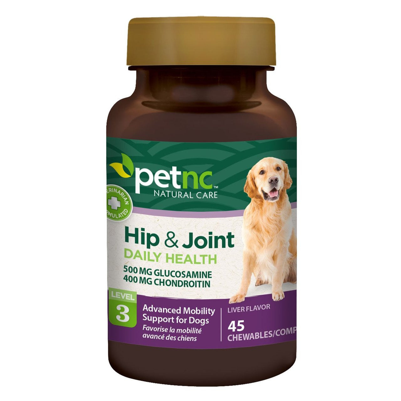 PetNC Natural Care Hip & Joint Health advanced formula pet vitamins and supplements for improved mobility and joint support.
