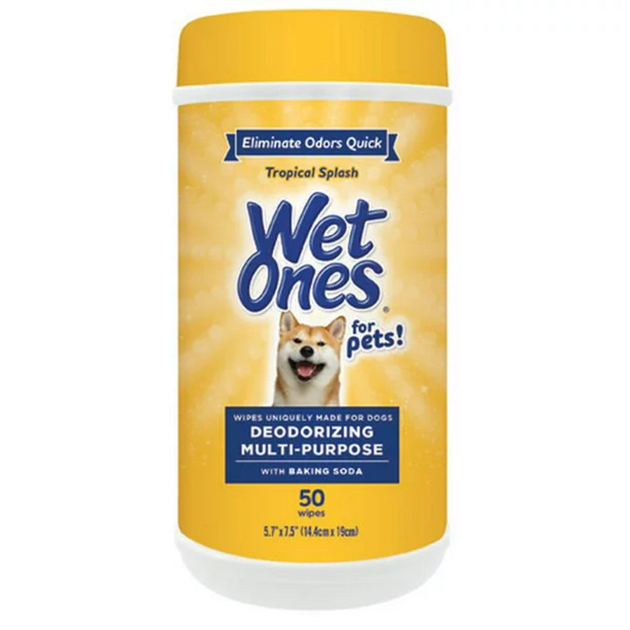 Wet Ones for Pets multi-purpose dog wipes with aloe vera, soft cloths for cleaning and refreshing dogs.