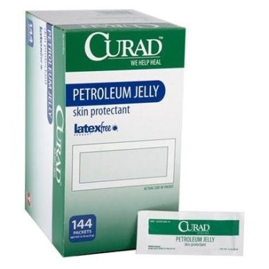 Curad petroleum jelly skin protectant in a 1oz tube, used for soothing and protecting dry or chapped skin.