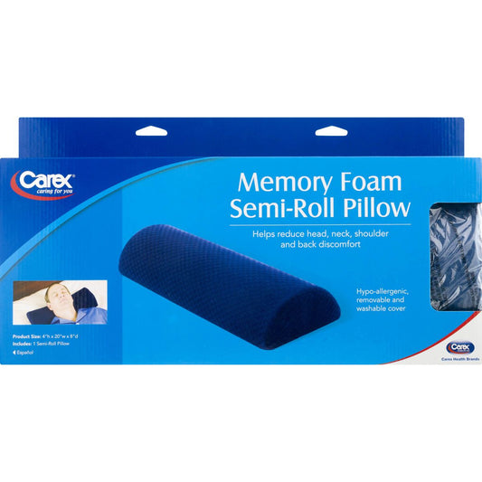 Carex semi-roll pillow from Pasteur Pharmacy, soft supportive pillow with a neutral fabric cover, ideal for comfort and positioning.