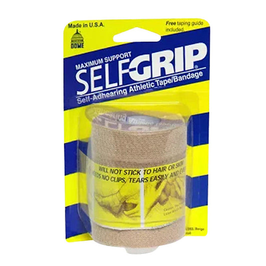 Beige 1-inch Selfgrip athletic tape by Pasteur Pharmacy, self-adhering support bandage for plant cages and supports.