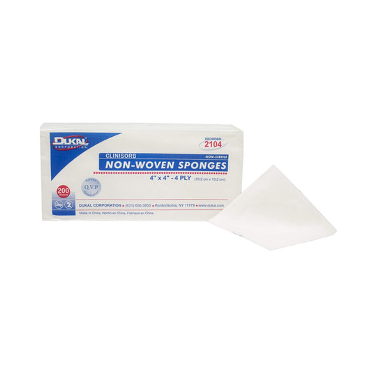 Dukal 4-ply gauze sponges in 4x4 inch size, sterile plaster gauze by Pasteur Pharmacy, 200-count for wound dressing.