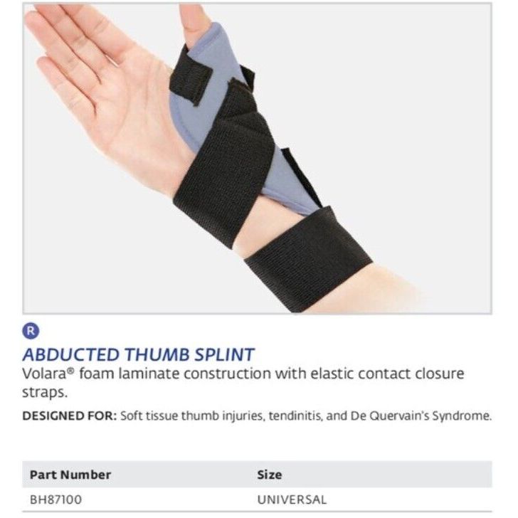 DJO Bell-Horn abducted thumb splint by Pasteur Pharmacy for mild support, designed to stabilize and support the thumb.