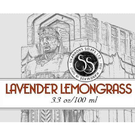 Lavender Lemongrass Shannons Soaps soothing post-shave splash in 100ml bottle, gentle and refreshing for skin.