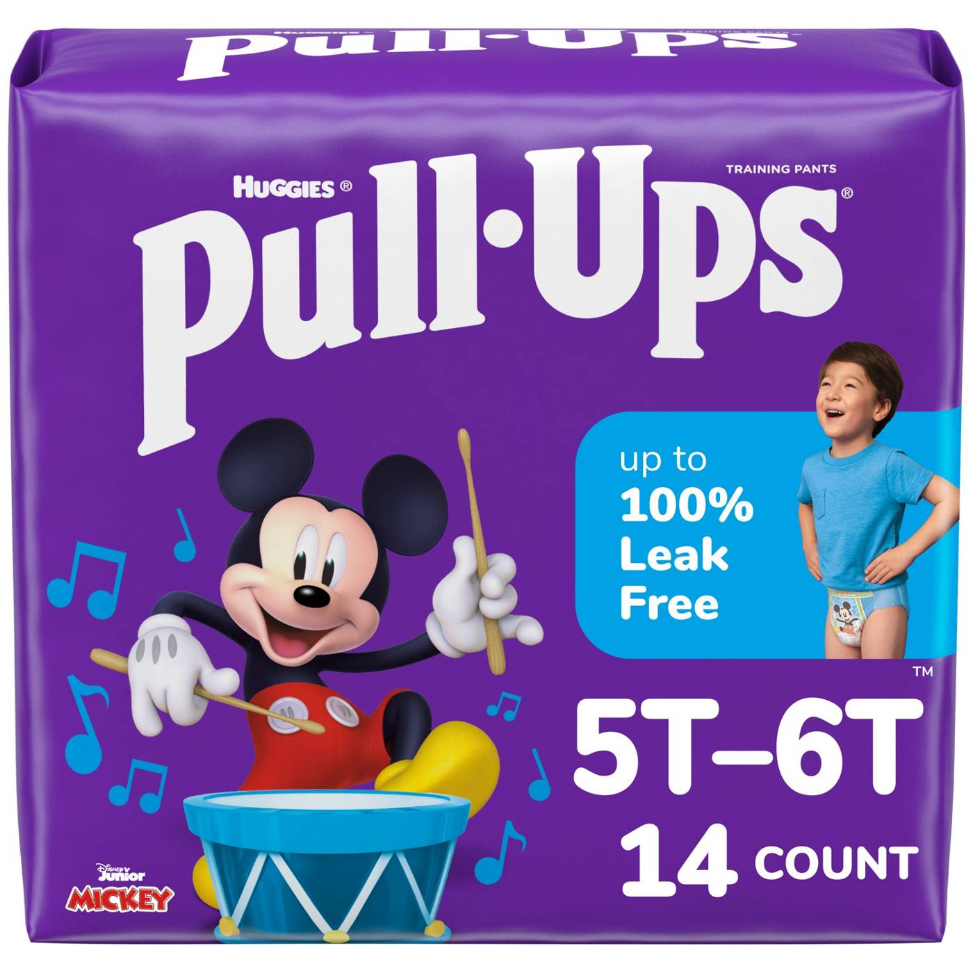 Pull-Ups potty training pants for boys, size 5T-6T, 14-count pack, designed for easy potty training and comfort.