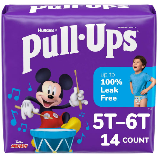 Pull-Ups potty training pants for boys, size 5T-6T, 14-count pack, designed for easy potty training and comfort.