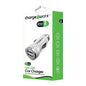 Chargeworx Rapid White Dual USB Car Charger from Pasteur Pharmacy, compact power adapter with two USB ports for quick charging.