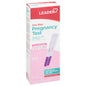 Leader™ One Step Pregnancy Test kit by Pasteur Pharmacy showing the test device with positive and negative result indicators.