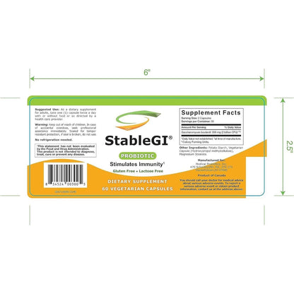 Stable GI Daily Probiotic capsules by Pasteur Pharmacy featuring 60 vegetable capsules for digestive health.