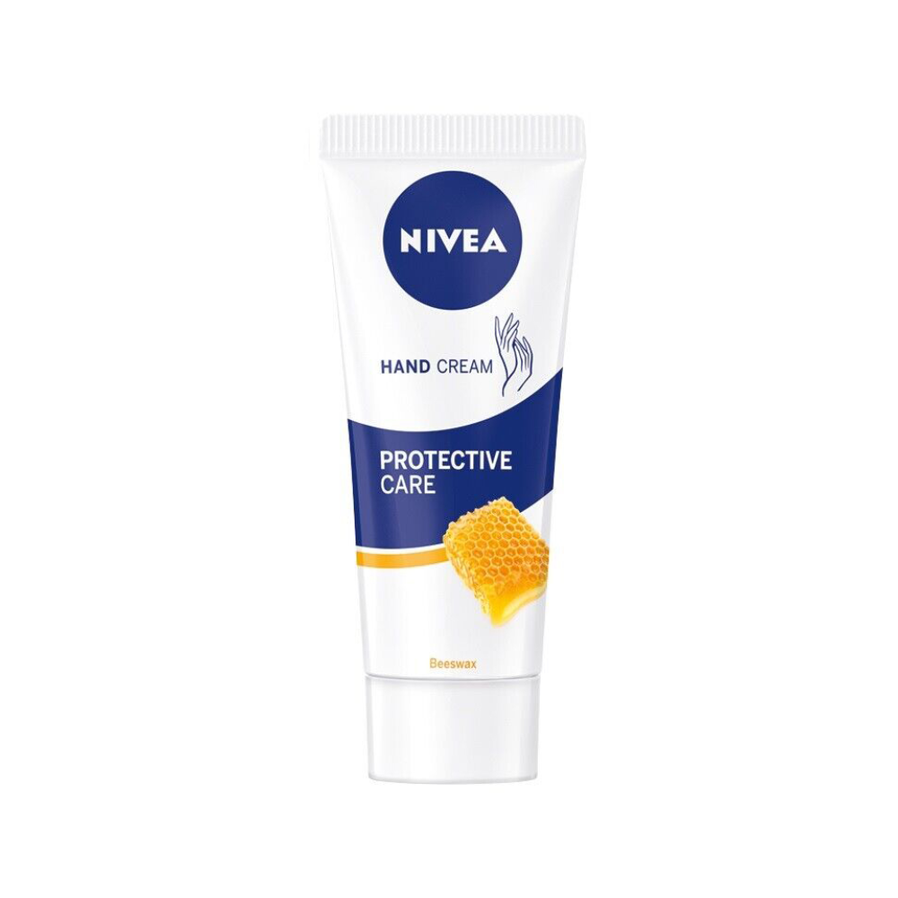 Nivea Protective Care Beeswax Hand Cream 75ml tube, moisturizing and protective skincare for dry hands.