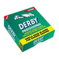 Pack of 100 Derby Professional Single Edge Razor Blades by Pasteur Pharmacy, featuring sharp stainless steel blades for safe shaving.