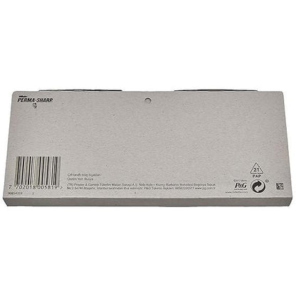 Gillette Perma-Sharp double edge razor blades in a 20x5 pack, suitable for safety razors, displayed in packaging.