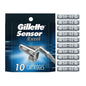 Gillette Sensor Excel men's razor blade refills in a 10-count pack, featuring sharp, easy-to-use razor blades for a smooth shave.