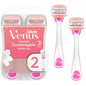 Gillette Venus Comfort Glide White Tea razor blades in a 2-count pack, designed for smooth and comfortable shaving.