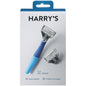 Harry's Ocean Blue handle razor for men with 2 blade cartridges, featuring a sleek blue and silver design.