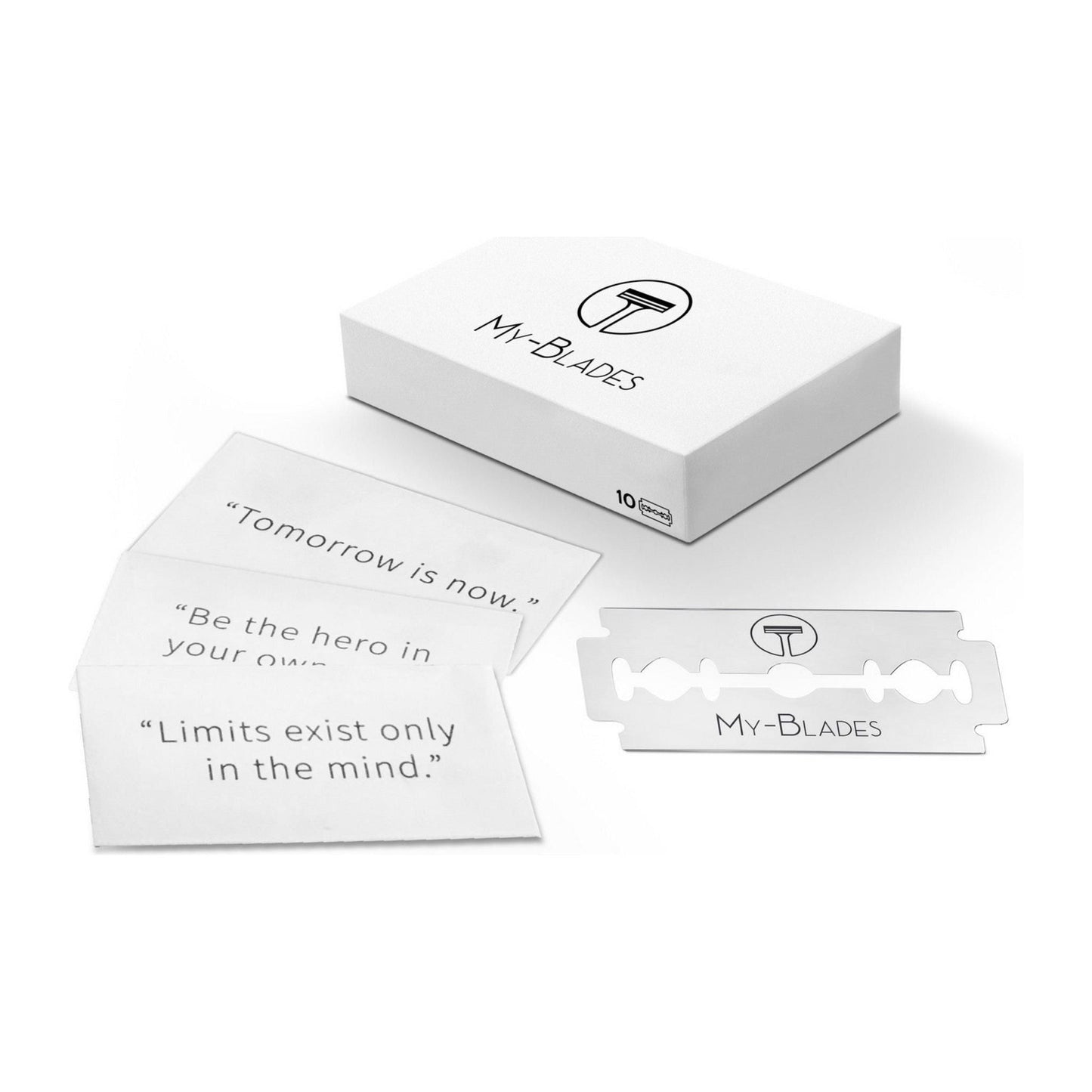 My-Blades Platinum Double Edge Razor Blades pack of 10 with sharp, stainless steel blades for smooth shaving.