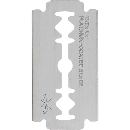 Tatara Double Edge Razor Blades by Pasteur Pharmacy, set of 5 stainless steel safety razor blades for smooth shaving.