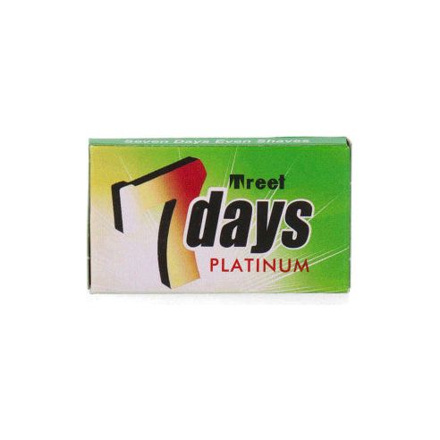 Treet 7 Days Platinum Double Edge Razor Blades pack of 5, sharp and durable blades for smooth shaving by Pasteur Pharmacy