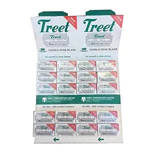 Treet New Steel Double Edge Razor Blades pack with 20x10 blades, sharp shaving razor blades from Pasteur Pharmacy.